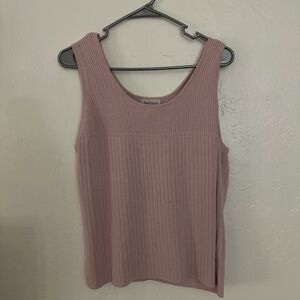 Van Heusen Women's Soft Pink Ribbed Tank Top